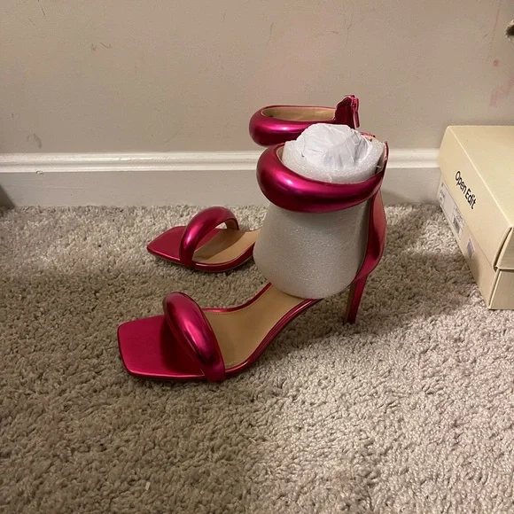 Steve Madden Partay Women's Pink High Heel Sandals - Picture 4 of 6